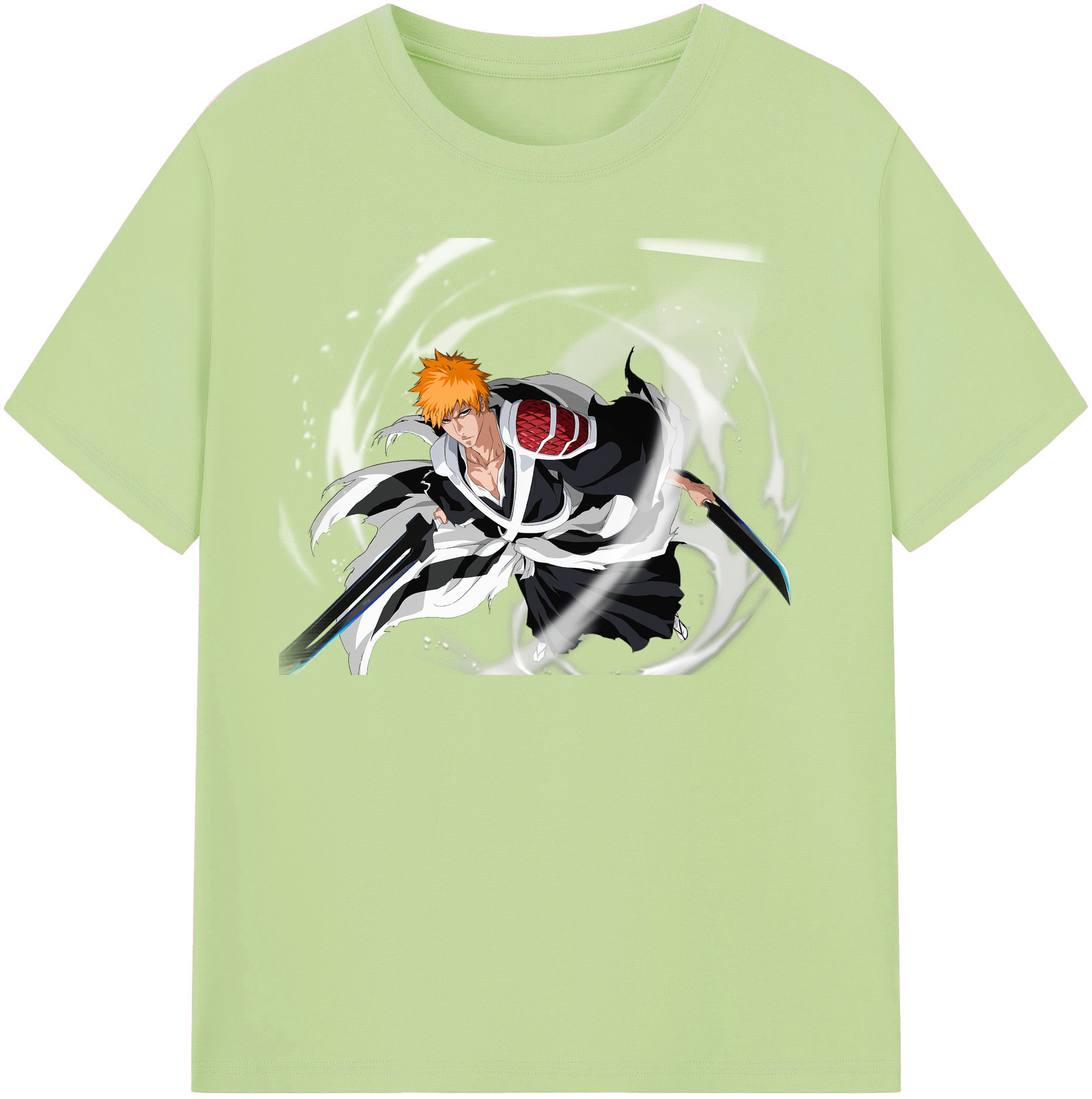 （画像用） ブリーチ 黒崎一護（くろさき いちご）BLEACH Kurosaki Ichigo 綿100％半袖Tシャツ（フロントプリント）